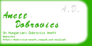 anett dobrovics business card